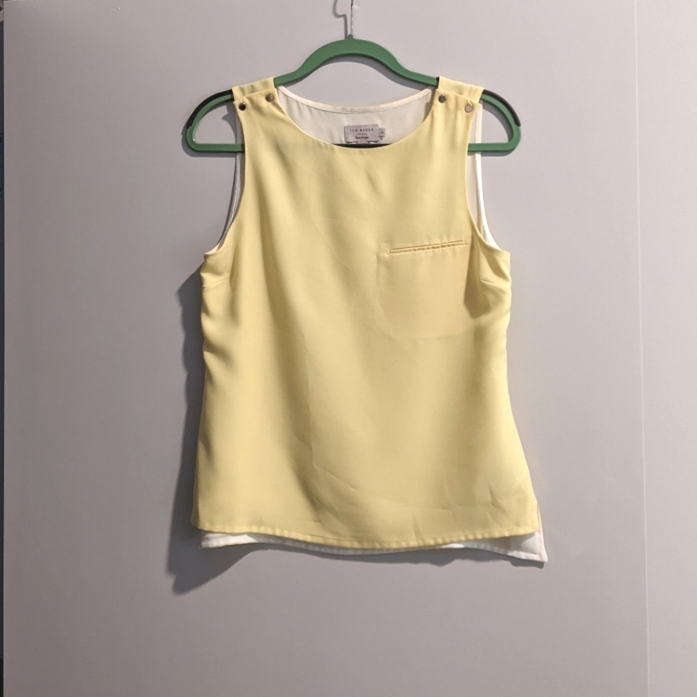 Ted Baker London Sleeveless Yellow Blouse: Size 2